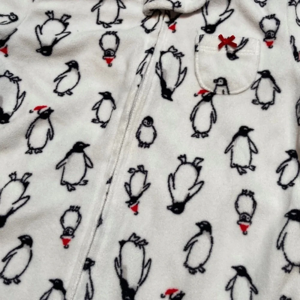 Carters velour sleeper penguin Santa hat‎ 18 months